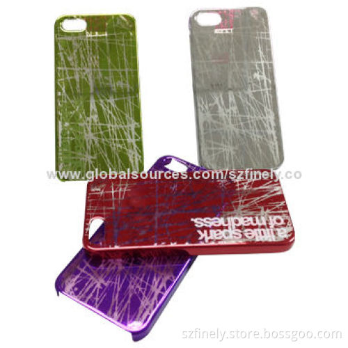 Plated PC case for iPhone 5/5S, vacuum plating, laser carve patterns, various colors